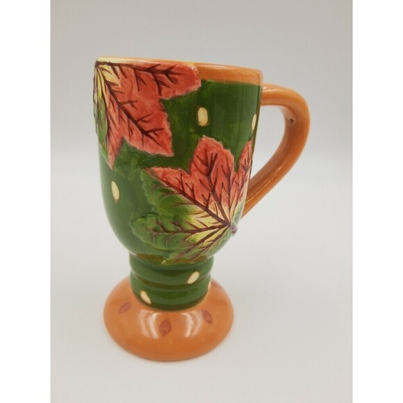 BELLA Casa Autumn Leaves By Ganz Goblet Mug 6" - Picture 2 of 7